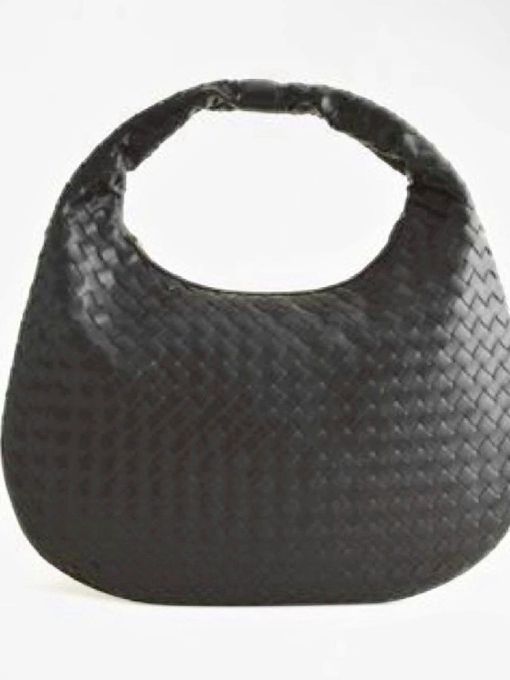 Abercrombie & Fitch Everyday Shoulder Bag Woven Hobo Black